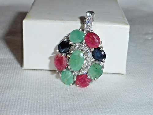 Sterling silver pendant - silver,
