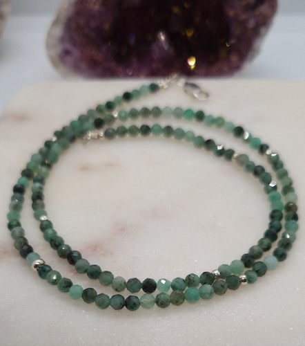 Emerald necklace handmade - emerald,
