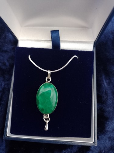 Real emerald stone pendant - real,