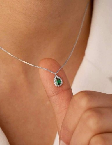 Emerald green teardrop - emerald,