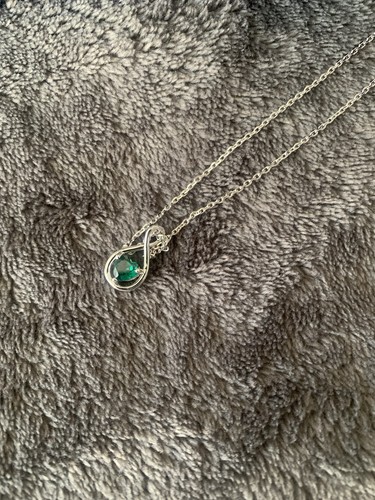 Sterling silver emerald - silver,