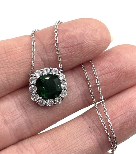 Sterling silver square emerald - square,