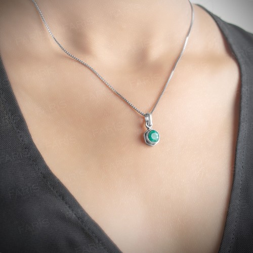 925 sterling silver green - silver,