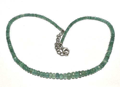 925 silver emerald faceted - silver,