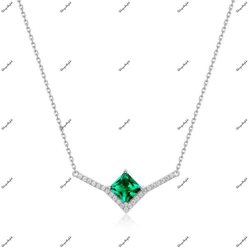Princess cut green emerald - princess,