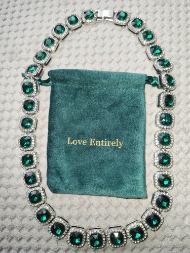 Emerald sparkling necklace - emerald,