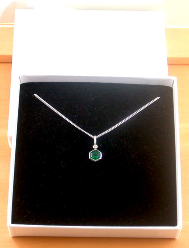 Sterling silver emerald lab - silver,