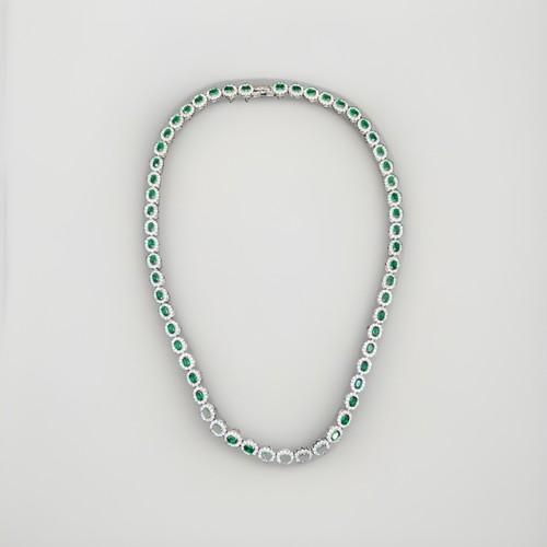 Emerald oval cut micro pave - cut, &