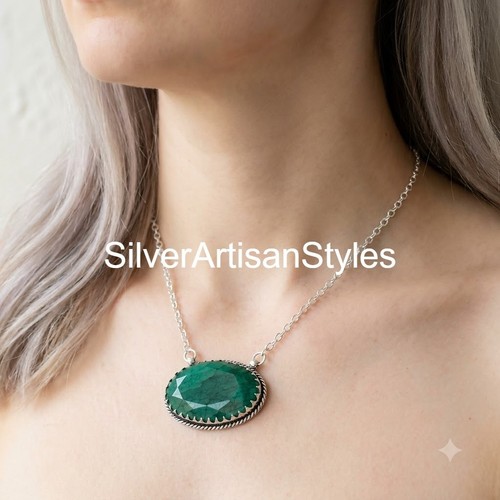 Emerald lab created - lab-created, pendant