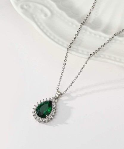 Silver emerald cubic - silver, &