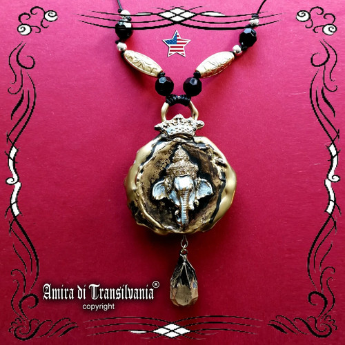 Ganesha necklace amulet - ganesha,