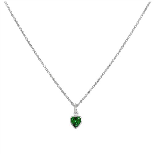Sterling silver emerald - silver, green