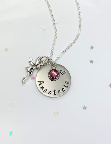 Name necklace birthstone and - necklace,