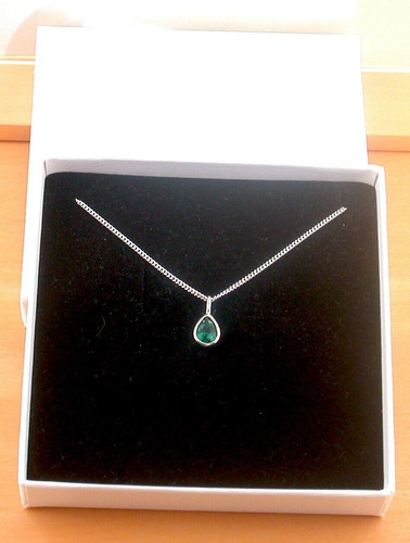 Sterling silver emerald - silver, lab