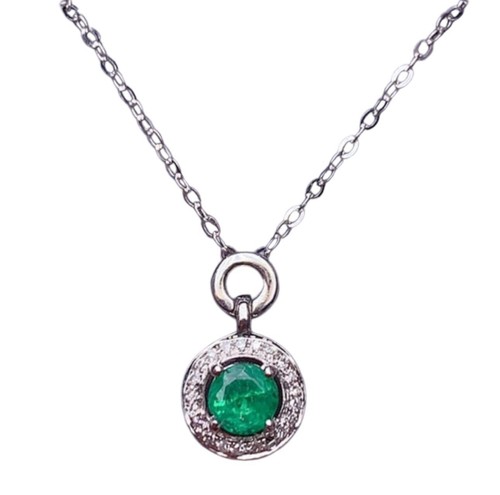 Emerald and diamond clavicle - and,