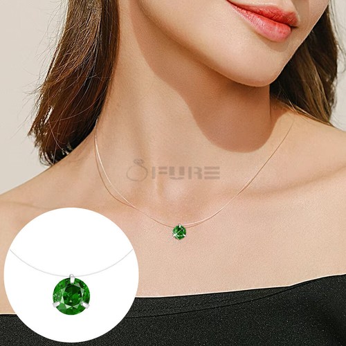 Green emerald round pendant - round,