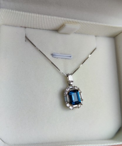 Silver dark blue topaz - silver,