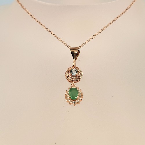 Emerald topaz necklace rose - &,