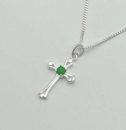 925 sterling silver emerald - silver,