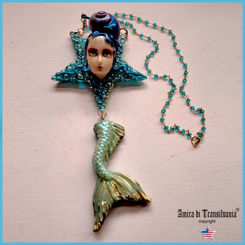 Mermaid tail jewelry pendant - mermaid,