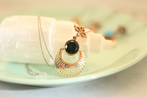 Emerald zircon necklace for - zircon,