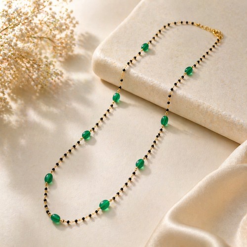 Black spinel emerald - emerald, beads