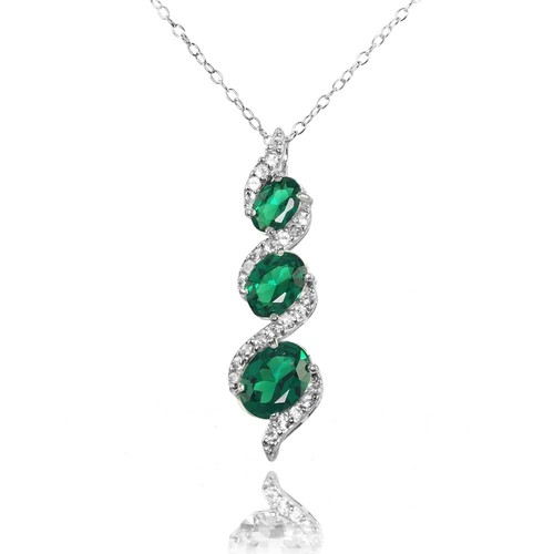 925 silver simulated emerald - 925,