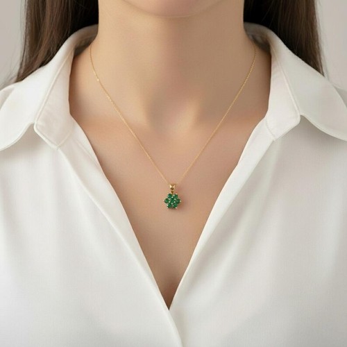Emerald flower pendant - flower,